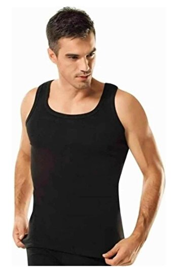 Tutku 6-Piece Classic Strappy Men's Athlete Black Strappy Tank Top