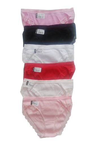 Tutku Camisole Lace Women's Panties Mixed Color Pack 6 Pieces
