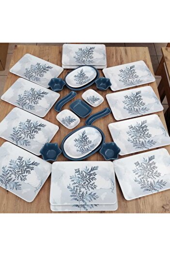 Keramika Blue Magic Set Breakfast 25 Pieces for 12 People