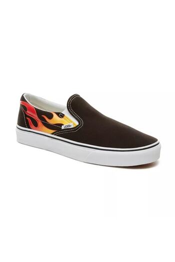 Vans Ua Classic Slip-on (flame) Black/black/true White Unisex Spor Ayakkabısı