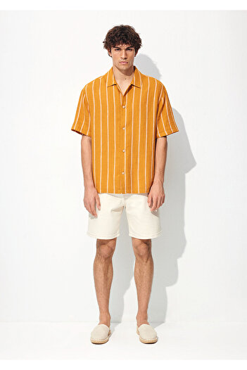 Mavi Mustard Linen Blended Shirt - Loose Fit, Loose Fit 0211183 -70300