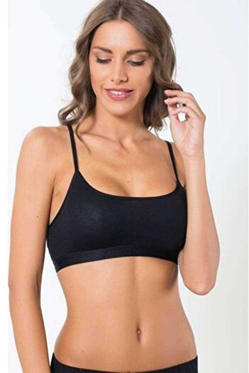İntive Lingerie Elite Life Women's Thin Strap Seamless Black Bustier 851