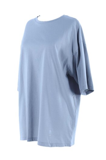 Plistre Gray Boyfriend Oversize Basic T-Shirt 2096 Short Sleeve Plain