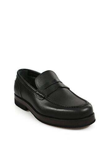 Jakamen Black 100% Leather Loafer Eva Sole Casual Shoes