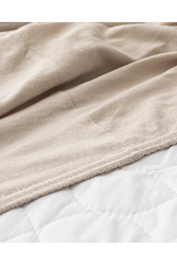 Madame Coco Double Elastic Combed Cotton Bed Sheet - Stone