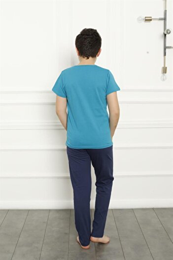 Akbeniz Erkek Çocuk Pamuk Kısa Kollu Pijama Takımı 20379