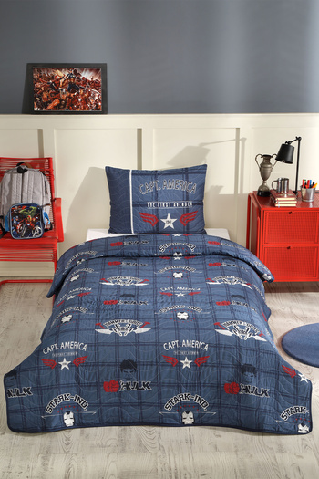 Özdilek Avengers Heroes - Disney Licensed Children's Bedspread, Single, 160x230 Cm