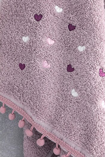 FAVORA Рушник для обличчя Yoncagül Pompom 2 руки 50x90 - бузковий