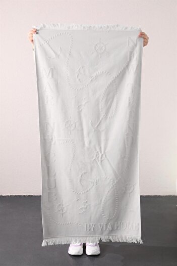 FAVORA Trend 100% Cotton Embossed Beach Towel - Beige