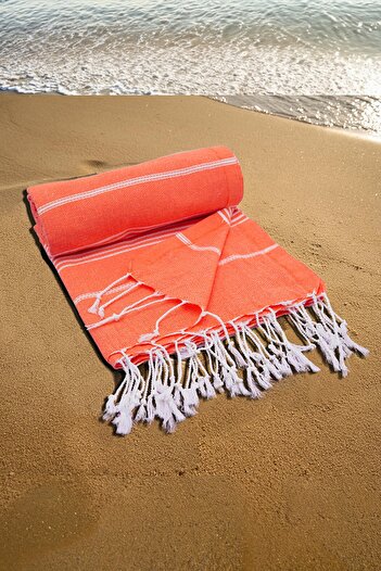 FAVORA Pomegranate Flower Patterned Loincloth Beach Towel - 90x140