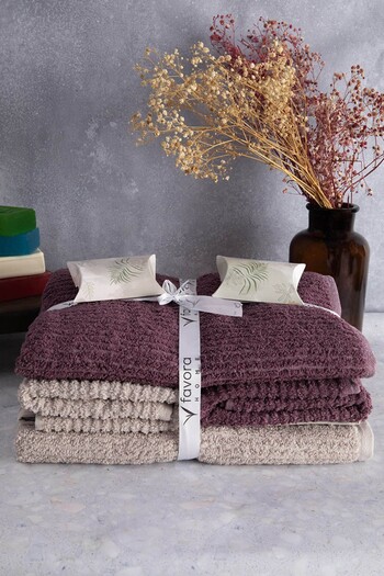 FAVORA Line 100% Cotton Luxury 6 Piece Towel Bath Set -