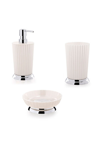 Prima Nova Nely Liquid Soap Dispenser - Soap Dispenser - Toothbrush Holder 3-Piece White
