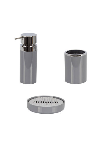 Prima Nova Lenox Liquid Soap Dispenser - Soap Dispenser - Σετ οδοντόβουρτσας 3 τεμαχίων γκρι