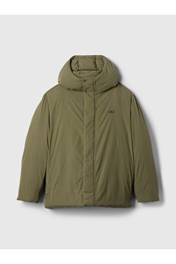 GAP Erkek Haki Geri Dönüştürülmüş Gap Logo Puffer Şişme Mont