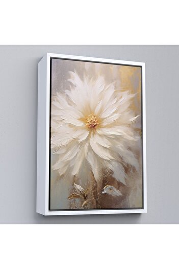 indispensablely Framed Oil Painting Look White Flower Painting-7559
