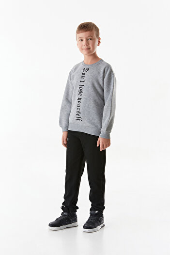 Fulla Moda Boy - Crew Neck Text Printed Sweatshirt
