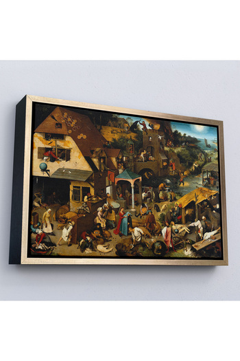 indispensablely Framed Pieter Brueghel the Elder - Dutch Proverbs Blue Cape Painting-7267