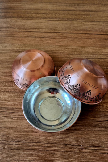 Trade Bazaar Copper Embroidered Soup, Salad and Ayran Bowl