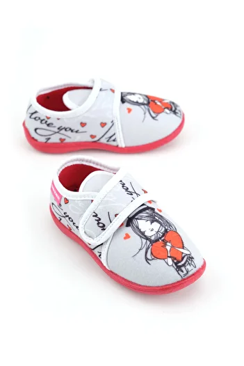 GEZER Winter Girls' Velcro Adjustable Comfortable Sole Slippers Home Nursery Shoes