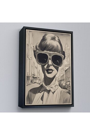 indispensablely Framed Pencil Work Look Cool Women's Painting-8067