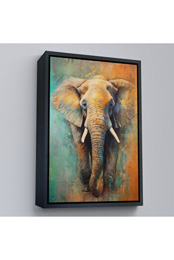 indispensablely Framed Walking Elephant Painting-7505