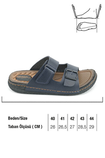 GEZER Men's Summer Slippers - Double Buckle Adjustable Casual Design