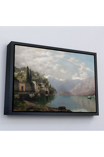 N NOXXO Pictură cu cadru din lemn Robert Schultze' Tablo Komo Gölü - Bellagio By Lake Como-7018