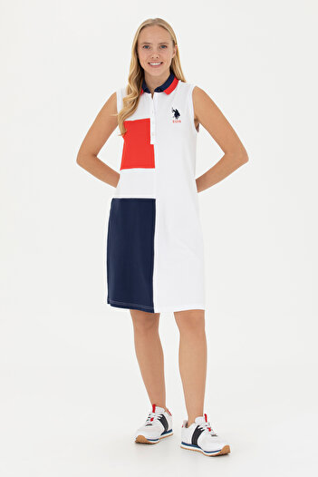 U.S. Polo Assn. Kadın Beyaz Örme Elbise 50263694-VR013