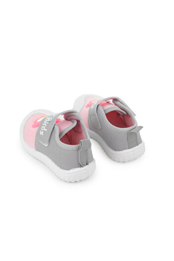 GEZER Yazlık Keten Kız Bebe Happy Birds Cırtlı Ayarlanabilir Ayakkabı