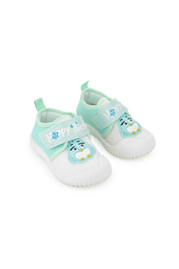 GEZER Yazlık Keten Kız Bebe Happy Birds Cırtlı Ayarlanabilir Ayakkabı