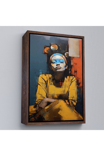 indispensablely Permed Woman Painting with Frame-7947