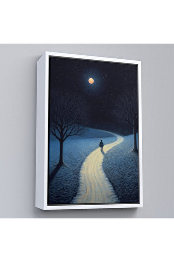 indispensablely Man Walking to the Moonlight Painting-7519