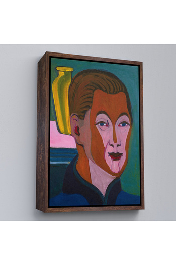 N NOXXO Wooden Framed Ernst Ludwig Kirchner - Painter's Head Painting-7406