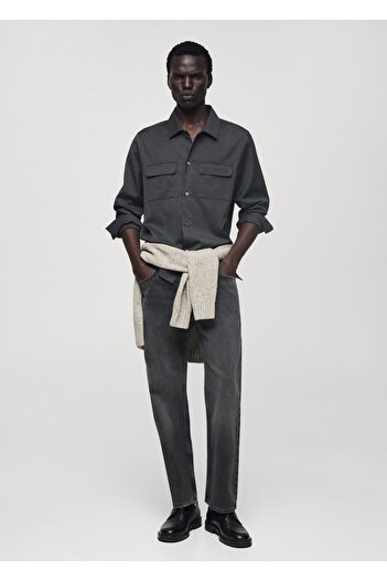 MANGO Man Dark Gray Straight Cut Jean