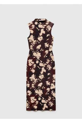 MANGO Woman Desenli midi elbise