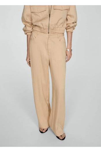 MANGO Woman Straight Cut Draped Pants
