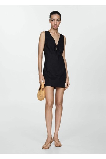 MANGO Woman Short Linen Dress