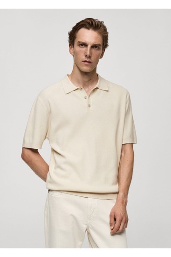 MANGO Man Molded Thin Knitwear Polo Shirt