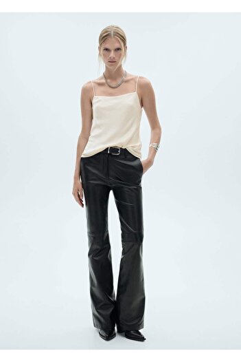 MANGO Woman Satinbluse mit dünnen Trägern