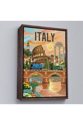 TAKI DERYASI Roman Italy Colosseum Painting with Wooden Frame-7906
