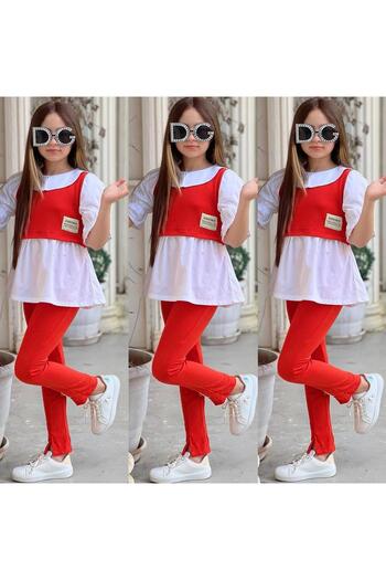 KOKOŞ BEBEK Girl's Shirt Detailed Pants Suit |   Between 2/3 Years