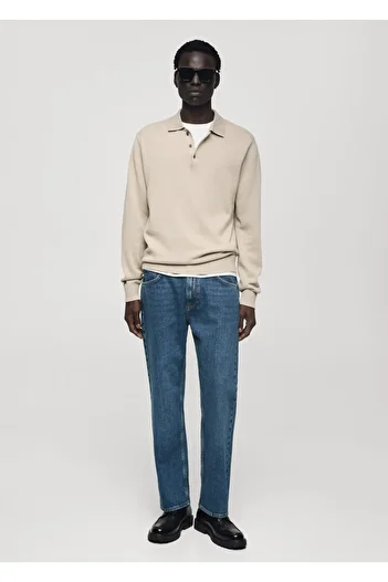 MANGO Man Dark Wash Straight Cut Jean