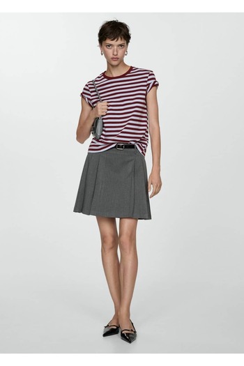 MANGO Woman Cotton Striped T-Shirt
