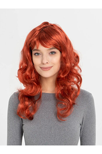 ZERO LAND Sptrns Red Color Wavy Long with Bangs (215036) Party Wig