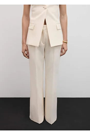 MANGO Woman Flared Fabric Trousers
