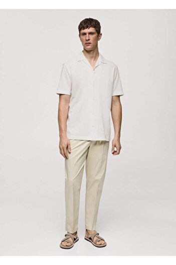MANGO Man Bowling Collar Cotton Shirt