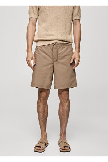 MANGO Man 100% Cotton Drawstring Bermuda Shorts