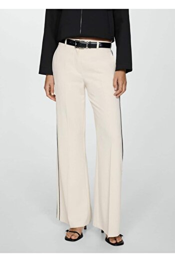 MANGO Woman Striped Wideleg Pants