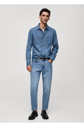 MANGO Man Regular Cut Denim Shirt Jacket with Pockets