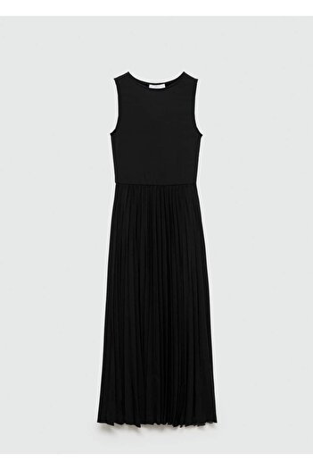 MANGO Woman Pilili midi boy elbise